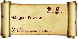 Mátyus Eszter névjegykártya